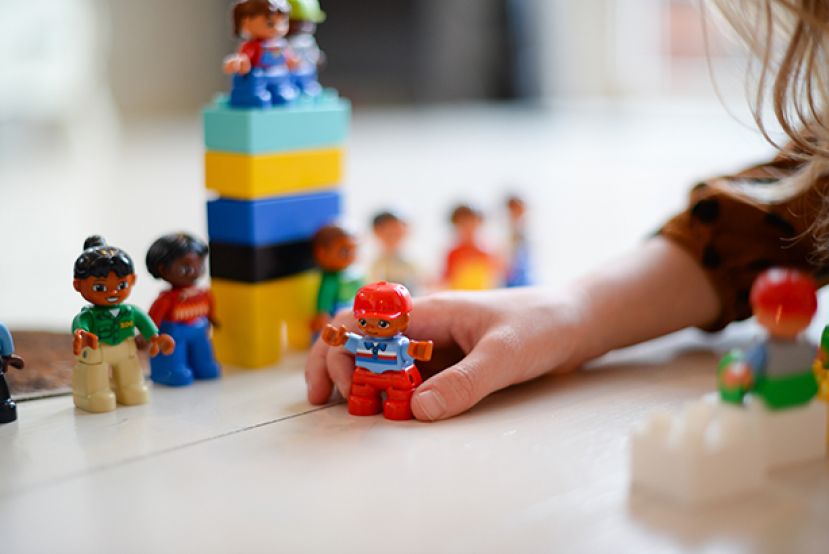 Child playing with blocks