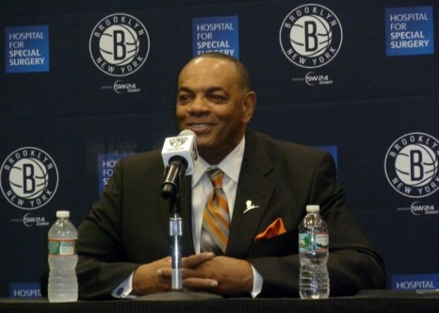 Brooklyn Nets Head Coach Lionel Hollins addressing the media at Brooklyn Nets Media Day at the Nets Practice Facility in East Rutherford, NJ