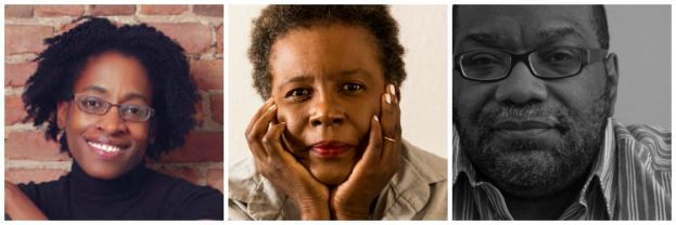 Award-winning authors (left to right): Jacqueline Woodson, Claudia Rankine, and Fred Moten