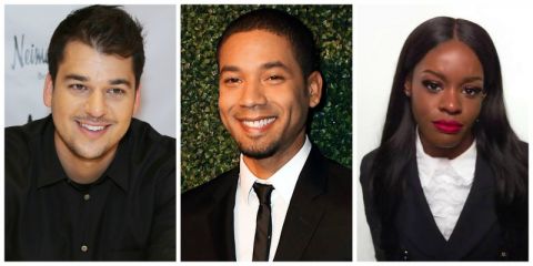 Photo from left to right: Rob Kardashian, actor Jussie Smollett, and rapper Azealia Banks