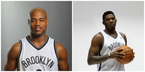 Brooklyn Nets point guard Jarrett Jack and shooting guard Joe Johnson