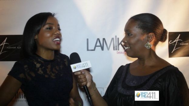 Fashion designer Taneasha Prunty talking with What&#039;s The 411TV correspondent Barbara Bullard